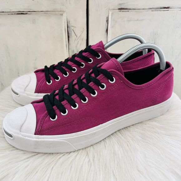 Converse Jack Purcell Magenta Pink Low Top Lace up Wedge Sneakers - Size 10.5 - Picture 1 of 9